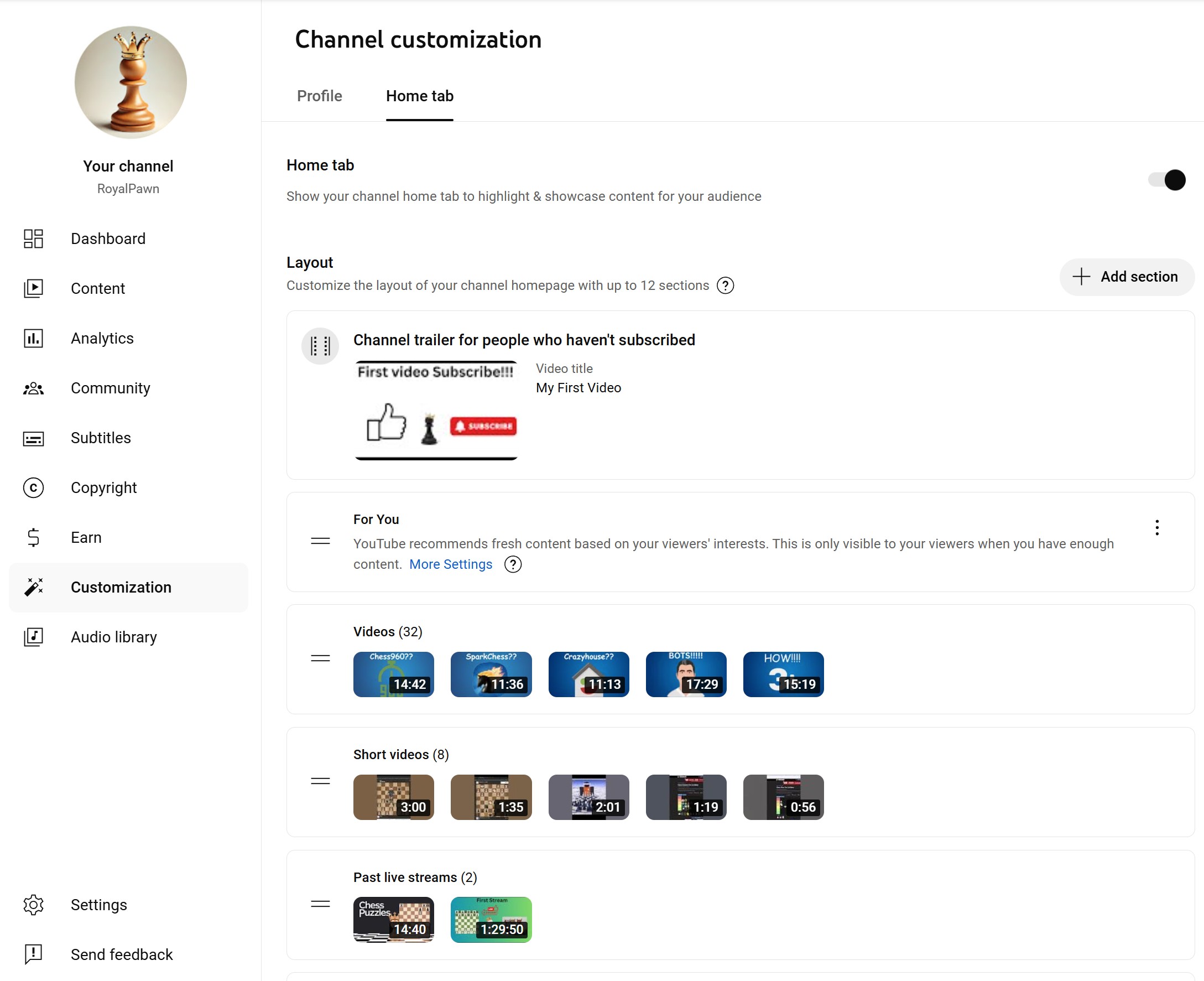 Customise Youtube Layout